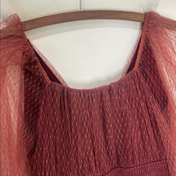 BY ANTHROPOLOGIE Tulle Sheer Balloon Sleeve Blouse Size Small - Picture 12 of 16